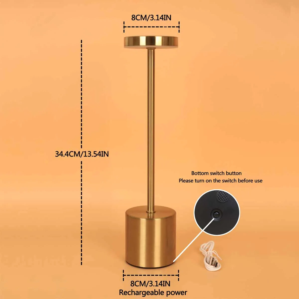 LED Rechargeable and Dimmable Table Top Lamp